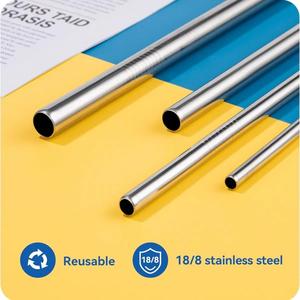 Juego de Pajitas Reutilizables de Acero Inoxidable, Retorcidas, Rectas y Curvas, con Cepillo de Limpieza, Duraderas, Ecológicas, para Uso en Bares - Product Image 4