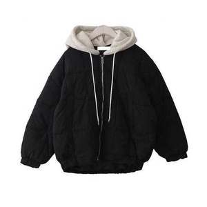 Sweat-shirt court à capuche avec cordon de serrage et poignets côtelés, imprimé cœur, pour femme, 100 % coton, extensible et respirant, collection 2026 - Product Image 1