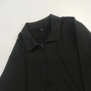 Sweat-shirt à col zippé pour homme, manches longues, couleur unie, décontracté, automne, polyester/coton - Product Image 2