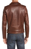 Blouson Racer Homme Fait Main en Viscose/Polyester Coupe Slim avec Doublure Matelassée Intérieure Coupe-Vent et Écologique pour l'Hiver