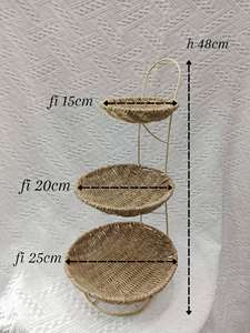 Panier de rangement en bambou naturel, option 2 étagères et 3 étagères - Product Image 2