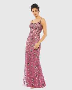 Elegante Vestido de Fiesta de Noche con Cuello Asimétrico, Estilo Trompeta, Sirena, con Lentejuelas Bordadas, Manga Larga, Sin Mangas, con Toque Rosa - Product Image 5