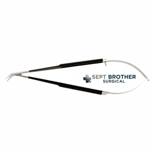 Tijeras Microquirúrgicas de Resorte con Punta Curva de Acero Inoxidable, Instrumento Quirúrgico Oftálmico - Product Image 1