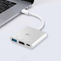Hub USB-C 5-en-1 en aluminium avec 2 ports USB 2.0 + 1 port USB 3.0, modèle 1500123, pour la charge et le transfert de données sur PC