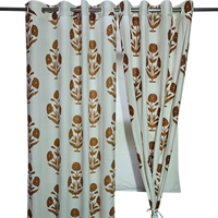 Rideau floral imprimé à la main 100 % coton personnalisable, style bohème, avec œillets, occultant total, écologique, vente en gros