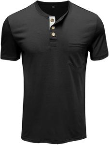 T-shirt décontracté pour homme en jersey 100 % coton de qualité supérieure, col boutonné, poche poitrine, vert olive, manches courtes, 180 grammes, couleur unie, séchage rapide - Product Image 2