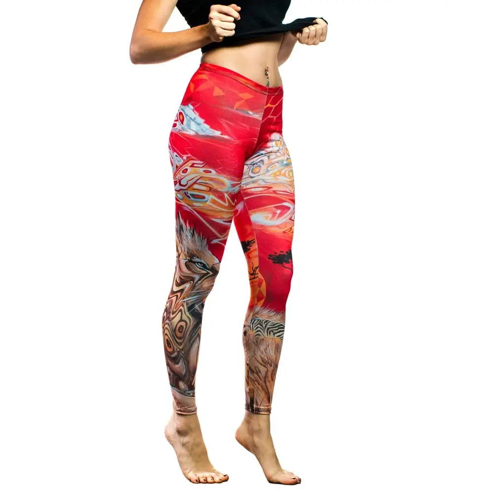 Top Qualität Hohe Taille Neuestes Design Bunte Frauen tragen Leggings Gym Wear Sublimated Printed Yoga Leggings