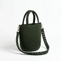 Sac à main en crochet vintage pour femme avec deux bretelles, minimaliste, vert, léger, pour la plage, usage quotidien