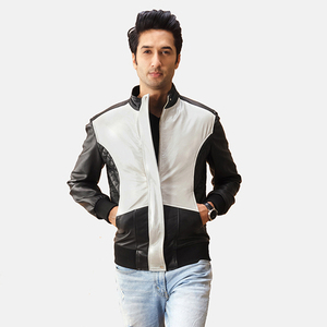 Veste en cuir imperméable vintage lisse monochrome pour hommes personnalisée OEM - Product Image 5