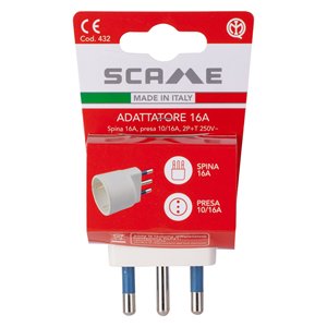 Adaptateur de prise électrique 1 prise 2P+T (10A italien et 16A allemand) Blanc PP0432R Autres connecteurs - Product Image 2