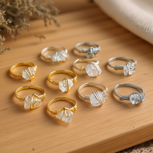 Gold and Silver Plated Wire Wrapped <b>Crystal</b> <b>Rings</b> Stylish Resale for Buyers - Product Image 3