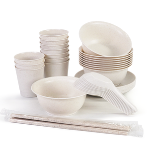 Juego de vajilla desechable ecológica más vendido en Taiwán Ohalo, 5 piezas, para fiestas, plato para acampar, tazón, taza, cuchara, arroz inspirado - Product Image 5