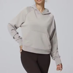 Sweat à capuche pour femme de haute qualité, coupe courte, tissu doux, coupe décontractée, yoga, entraînement - Product Image 2