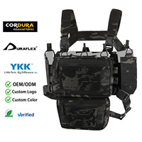 Chaleco Táctico MOLLE Cortado con Láser, Chaleco Táctico Ligero con Bolsa Abdominal Desmontable, Equipo de Caza y Combate