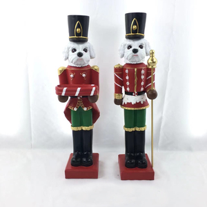 Sculpture de Noël Festive de <span class=keywords><strong>Casse</strong></span>-Noisette Soldat Grand Chien Rouge Vintage en Polyrésine de 81 cm - Product Image 1