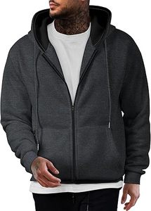 Sudaderas con capucha informales de invierno para hombre, Color sólido, 100% algodón, forro polar, ajuste Regular, secado rápido y transpirable, alta calidad - Product Image 4