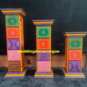 Taburete de madera pintado a mano, taburete decorativo de elefante, diseño creativo, vintage, indio, más vendido - Product Image 2