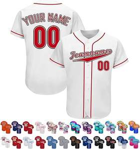 Uniformes de Equipo Sublimados Personalizados, Jersey de Béisbol, Conjuntos de Baloncesto, Secado Rápido, Reversible, Camiseta con Cuello en V y Botones - Product Image 2
