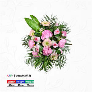 Arreglo Floral Artificial de Pared con Peonías Color Rubor y Gerberas Radiantes - Product Image 1