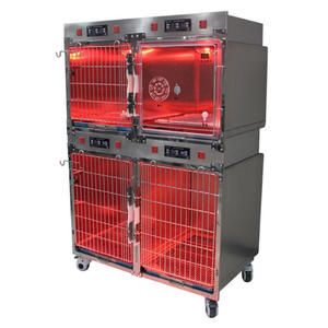 Jaula de cámara de oxígeno aislada infrarroja de acero inoxidable, jaula para perros incubadora ICU para mascotas - Product Image 1