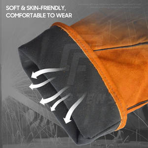 Meilleure vente de gants de soudage à bas quantité minimale de commande gants de soudage en cuir antidérapants résistants à l'usure pour la sécurité - Product Image 5