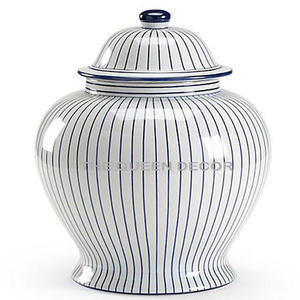 Forme ronde moderne faite à la main en métal d'aluminium avec des couvercles pot de gingembre décoratif de finition imprimée par émail bleu haut sur demande - Product Image 6