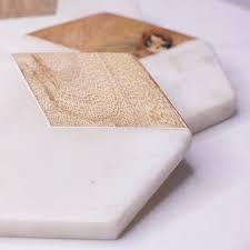 Arrivée fraîche Tendance Bois et marbre Tasse Coaster et Tapis Marbre Et Bois Coasters Bois Marbre Coaster à bas prix - Product Image 4