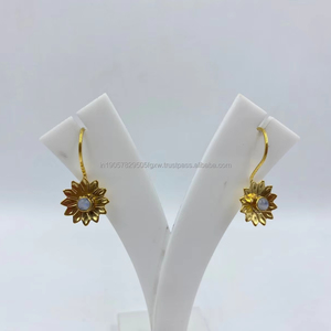 Timeless Religious Classic Style Gold-Plated Charm <b>Earrings</b> Elegant Wedding Party Gift for <b>Women</b> with Turquoise Main - Product Image 1