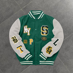 Chaquetas Varsity Personalizadas para Hombre, Cuerpo de Lana de Primera Calidad, Mangas de Cuero, Logotipo Bordado, Chaqueta Larga y Cálida - Product Image 1