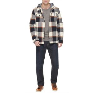 Nuevo diseño, peso ligero, alta calidad, hombres, chaqueta con capucha de franela, cordón para hombres con forro de Sherpa, cremallera y botón más cerca - Product Image 6