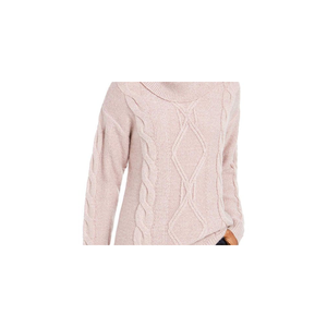 Maglione da Donna Charter Club Extra Large con Collo ad Anello, Lavorazione a Trecce e Glitter, Traspirante, Casual, Fantasia per Autunno Inverno, Rosa - Product Image 2