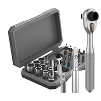 Set Obeng Multi Bit Magnetik Baja Krom Profesional 42-in-1, Peralatan Perbaikan Portabel Presisi, Semua dalam Satu