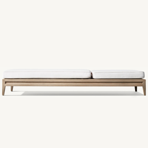 Chaise longue en teck avec mousse souple pour usage extérieur, style moderne, durable - Product Image 6