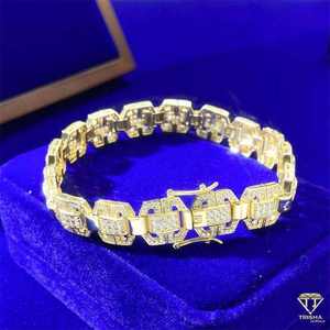 Bracelets pour hommes nouvelle mode en plaqué or 18 carats, bracelets de tennis de laboratoire originaux et personnalisés - Product Image 4