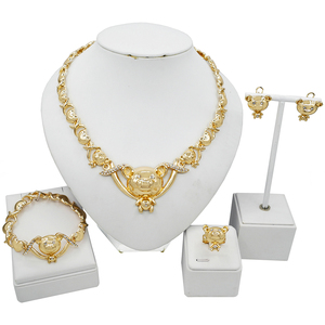 Zhuerrui — ensemble de bijoux en laiton, Xoxo, ensembles de joaillerie en bronze, bracelets, ours, adorables, mariée, plaqué or, X0089 - Product Image 5