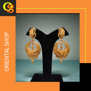 ชุดต่างหูพร้อมดีไซน์แบบดั้งเดิมต่างหูชุบทอง22CT แบบ Jhumka สำหรับผู้หญิง - Product Image 2