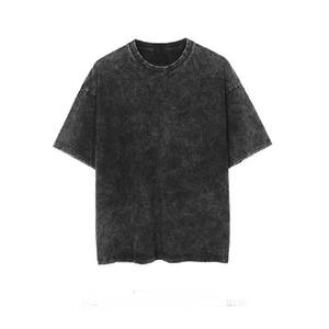 เสื้อยืด2025ไหล่เฮฟวี่เวทคุณภาพระดับพรีเมี่ยมสำหรับผู้ชายเสื้อยืดผ้าฝ้ายหนักเสื้อยืดคอกลมสีดำแบบสั่งทำไซส์ใหญ่พิเศษ - Product Image 4