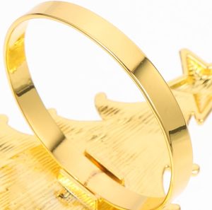 Luxury Gold round Napkin Ring <b>Christmas</b> <b>Tree</b> Design Brass Metal Restaurant Dining <b>Table</b> Accessory Stocked Wedding Napkin Holder - Product Image 5