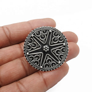 Anillo ajustable Sólido 925 Plata esterlina oxidada Aspecto vintage Joyería artesanal India Precio al por mayor Fabricante - Product Image 3