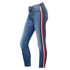 Women Saleh Enterprises Skinny <b>Denim</b> Jeans Slim Fit High Waist Polyester/Cotton Ankle-Length Vintage Fashion Pants <b>Stretch</b> Blue - Product Image 2