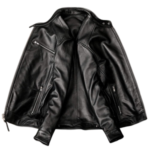 Chaqueta de Motociclista de Cuero Genuino, Transpirable, Impermeable, con Logotipo Personalizado, de Alta Calidad, Resistente al Viento, Tallas Grandes para Hombre, Venta al Por Mayor - Product Image 3