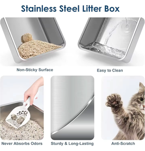 Usine OEM Durable Détachable De Luxe Grand Storagel <span class=keywords><strong>Pas</strong></span> <span class=keywords><strong>Cher</strong></span> Portable En Acier Inoxydable Pet Toilette Chat <span class=keywords><strong>Bac</strong></span> <span class=keywords><strong>À</strong></span> <span class=keywords><strong>Sable</strong></span> Litière Pour Chat - Product Image 6