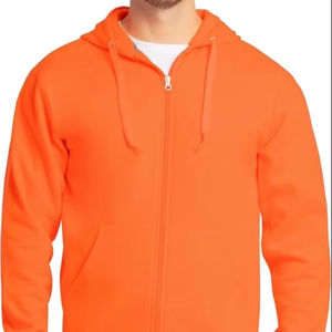 Venta al por mayor de gran tamaño de peso pesado de color bloque empalmado cremallera Sudadera con capucha personalizada Boxy recortada Zip up ácido lavado sudaderas con capucha para hombres - Product Image 1
