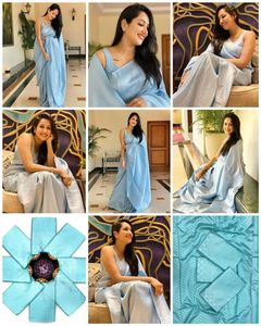 Sari de lujo de seda indio de diseñador Sari de seda de aspecto rico mayorista señoras usan Sari para las temporadas de verano Sari de impresión especial - Product Image 5