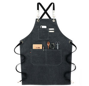 Vente en gros, tablier imperméable en toile pour barista, vêtements de cuisine à domicile à haute valeur de couleur, logo personnalisable, manches en coton - Product Image 4