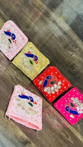 Pochette à monnaie faite à la main pochette à monnaie indienne broderie de paon artisanale pour pochette Shagun douche nuptiale Sangeet faveurs livraison gratuite - Product Image 2