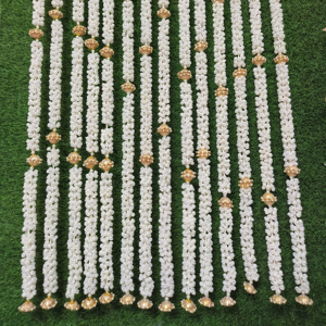 Guirnalda de Flores de Jazmín y Mogra Desmontable, Decoración de Arco Floral Fragante, Reutilizable y Ecológica para Bodas Musulmanas del Sur de la India - Product Image 1