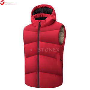 Chaleco Acolchado Informal de Invierno con Capucha, Impermeable y Transpirable, de Alta Calidad, Fabricado en Pakistán, Talla Grande para Hombre, 100% Poliéster - Product Image 1
