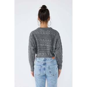 Suéter Corto de Punto Casual para Mujer, de Manga Larga, Transpirable y Cálido, con Decoración de Botones, Logotipo Estampado en la Parte Delantera, Chaqueta Corta para Damas - Product Image 4