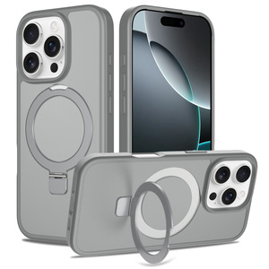 Étui de téléphone magnétique 2-en-1 avec support invisible, coque antichoc en TPU+PC mat pour iPhone 17 Pro Max - Product Image 2